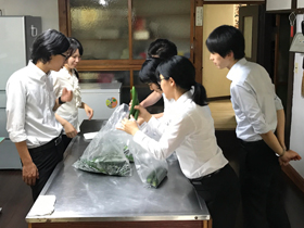 民宿ではズッキーニときゅうりをお土産にいただきました