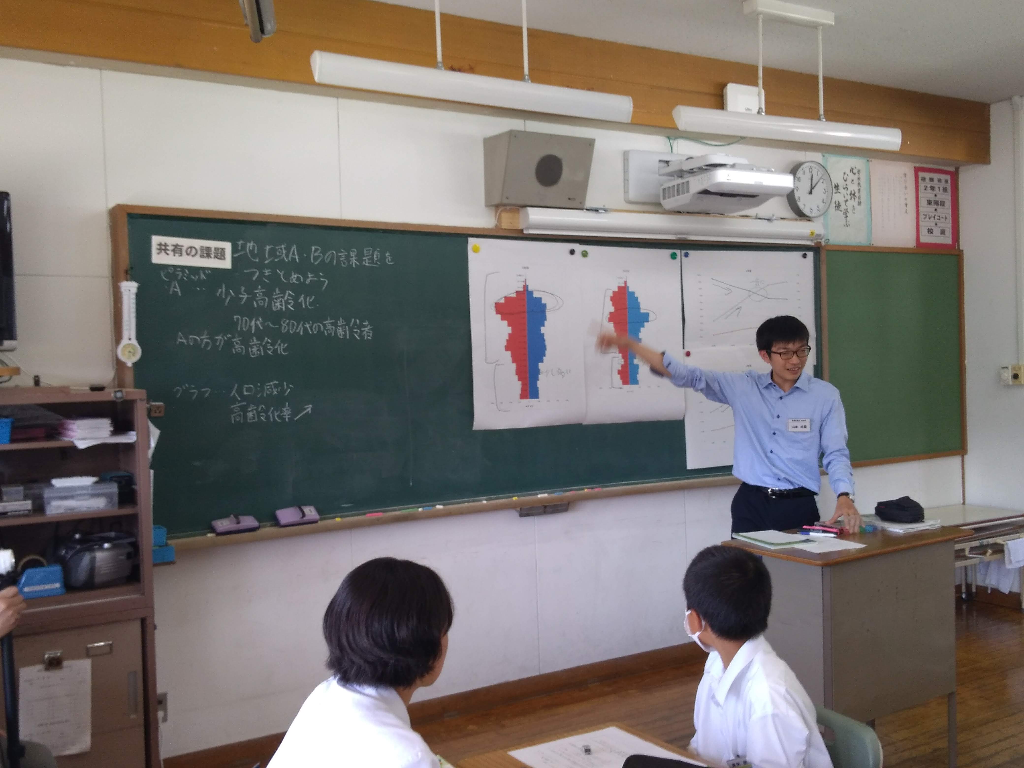 初々しいながらも堂々たる授業を行った教育実習生